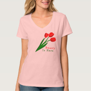 Top de Cropped Estético Jardim de Tulipas Rosa Sua