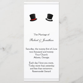 Top Hats e Programa de Casamento de Gravatas Gay d