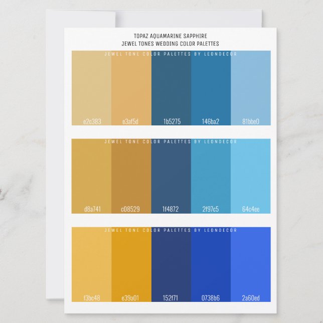 Topaz Aquamarine Sapphire Jewel Tone Wedding Cor (Frente)