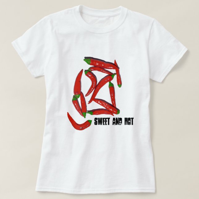 Topo De Camiseta De Pimenta Vermelha E Quente (Frente do Design)