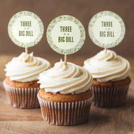 Toppers de Cupcake Adesivos de Picles com Dill