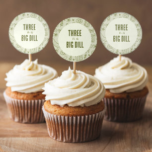 Toppers de Cupcake Adesivos de Picles com Dill
