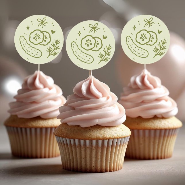 Toppers de Cupcake Adesivos de Picles em Conserva (Criador carregado)