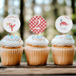 Toppers de Cupcake de Aniversário de Lagostim Impr