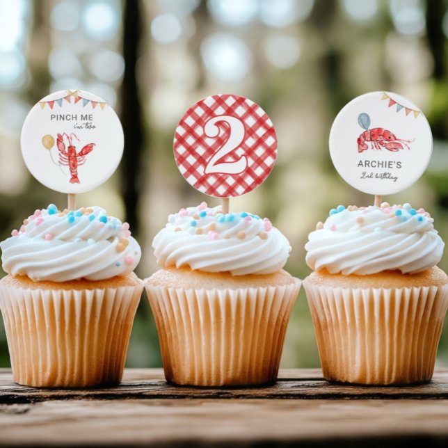 Toppers de Cupcake de Lagostim Editáveis (Criador carregado)