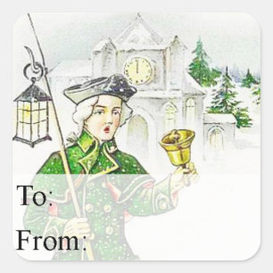 Toque De Vintage Na Etiqueta De Presente De Natal