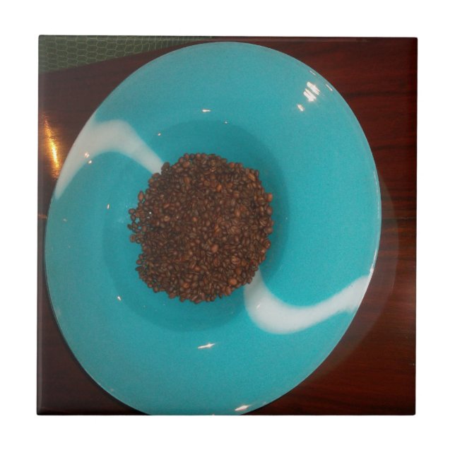 Toque do mar: Uma tigela ciana de café (Frente)