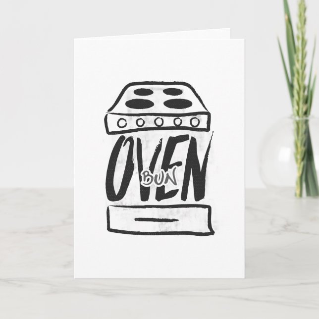 Toque no forno - cartão de anúncio de gravidez (Frente)