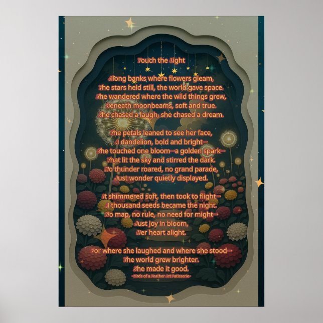 Toque no poema leve e no Impressão (Frente)