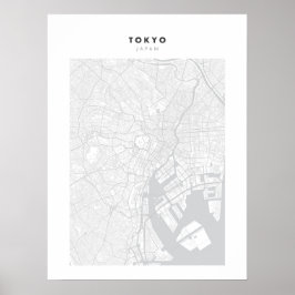 Tóquio - Poster do Mapa da Cidade Branca do Japão