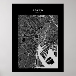 Tóquio - Poster do mapa das cidades escuras do Jap