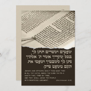 Torah Parshah cita o Bar hebraico Mitzvah Convite