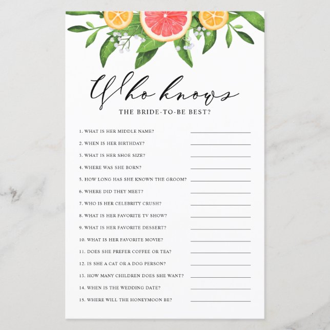 Toranja que conhece a noiva do melhor jogo de Chá (Frente)