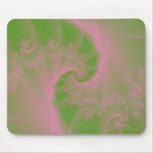 Torção cor-de-rosa em Mousepad verde
