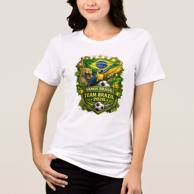 Torcida Brasil 2026 Fã de Futebol Jaguar & Arara  (Frente)