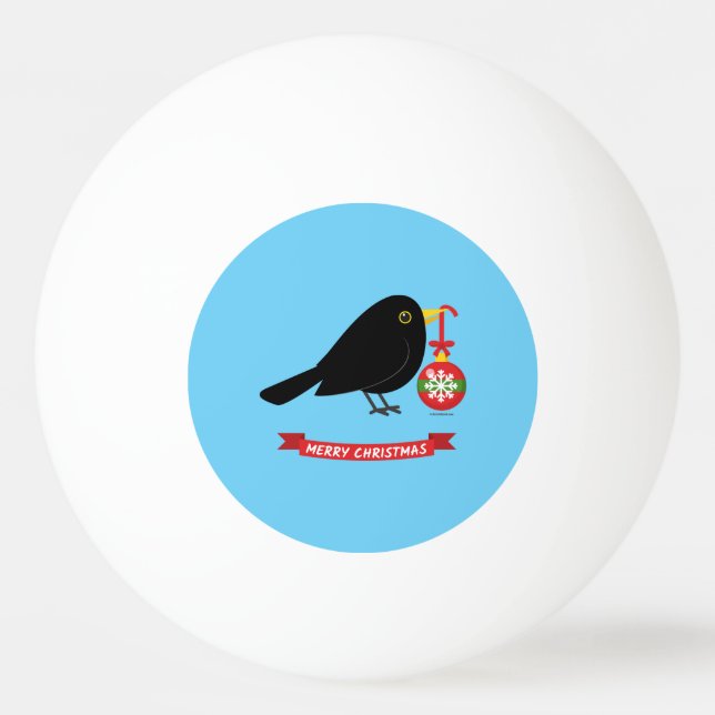 Tordo Fofo Com Uma Bola de Natal (Frente)