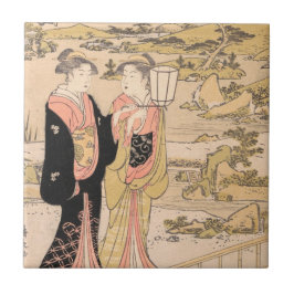Torii Kiyonaga duas mulheres em uma arte do