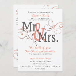 Tornando-se o Sr. e Sra. 5x7 Convite de Casamento