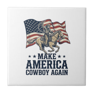 Torne a América Cowboy Novamente Camisa Patriótica