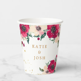 Torneiras de Papel Floral de Borgonha e Dourada Aq