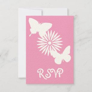 Torneiras e borboletas na placa RSVP Petal rosa