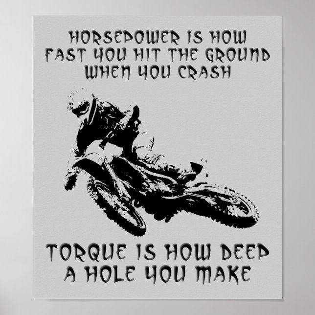 Torque Hole Dirt Bike Motocross - Poster Sinal Eng (Frente)