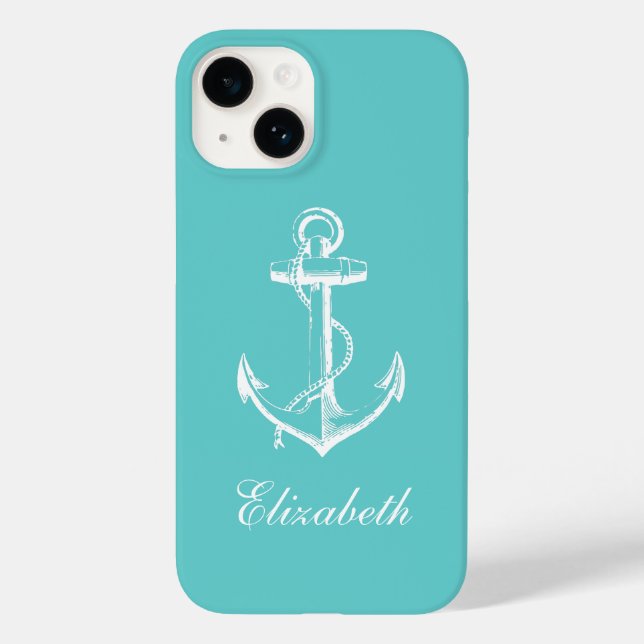 Torquoise Anchor de Perfuração Monograma (Verso)