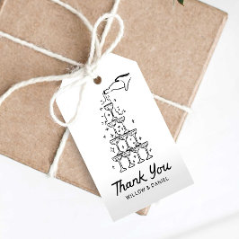 Torre de Champanhe Desenhada à Mão Etiquetas Melho