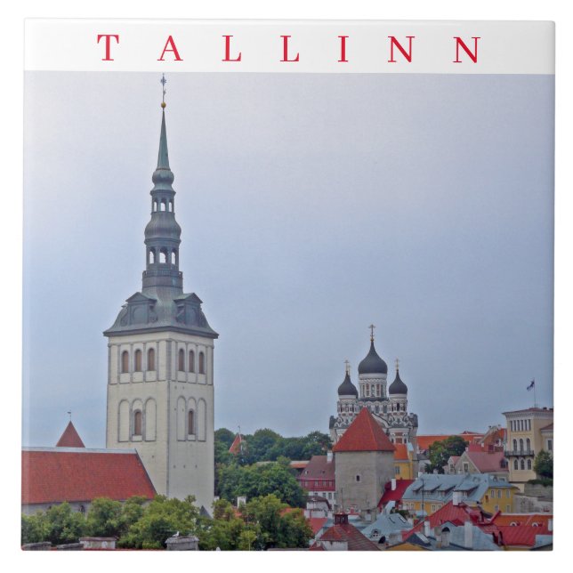 Torre de Tallinn e azulejo de cerâmica para catedr (Frente)