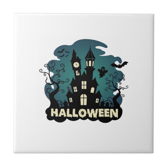 Torre do Relógio da Casa Assombrada de Halloween M (Frente)