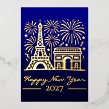 Torre Eiffel Ano Novo Paris Fogos de Artifício Fra