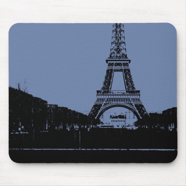 Torre Eiffel azul Mousepad (Frente)