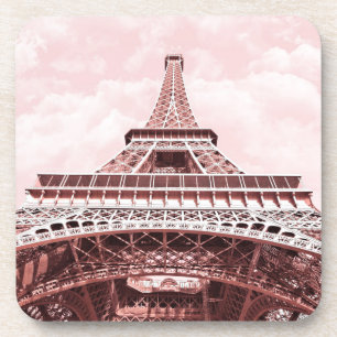 Torre Eiffel cor-de-rosa, porta copos da cortiça