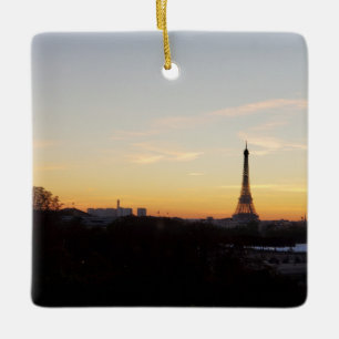 Torre Eiffel de Paris ao pôr do sol enfeite de Nat