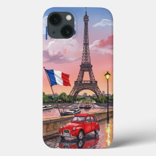 Torre Eiffel de Paris: Edição pôr do sol em aquare