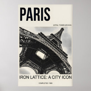 Torre Eiffel de Paris Impressão - Estilo Vintage