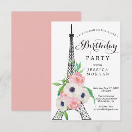 Torre Eiffel de Placa de Convite de aniversário de