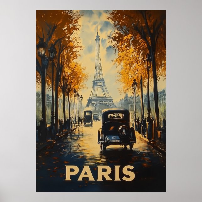 Torre Eiffel do Poster de viagens Paris de 1930 (Frente)