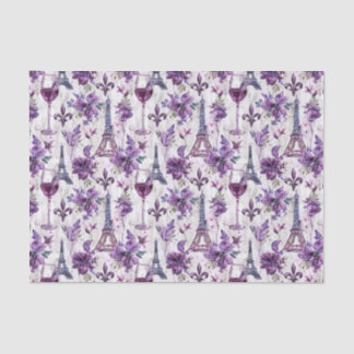 Torre Eiffel e Papel para tecidos aquosos do vinho