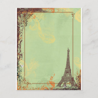 Torre Eiffel em Anúncios do Folheto Verde