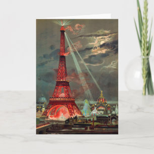 Torre Eiffel em Cartão Vermelho