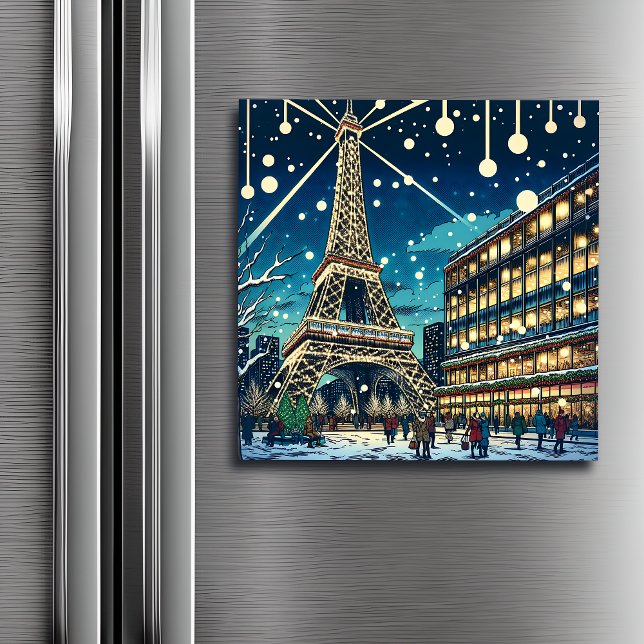 Torre Eiffel em Paris, França na hora de Natal (Criador carregado)