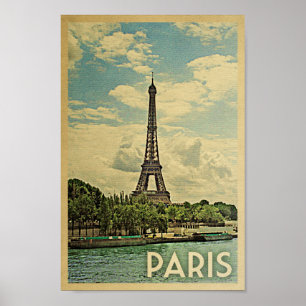 Torre Eiffel France das viagens vintage do poster