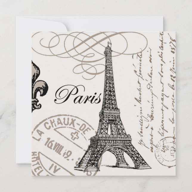 Torre Eiffel, francesa da antiga vintagem (Frente)