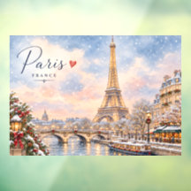 Torre Eiffel Inverno Natal Rio Sena na neve