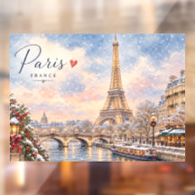 Torre Eiffel Inverno Natal Rio Sena na neve