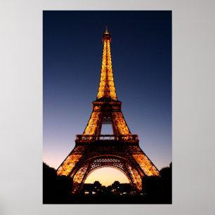 Torre Eiffel na Poster noturna