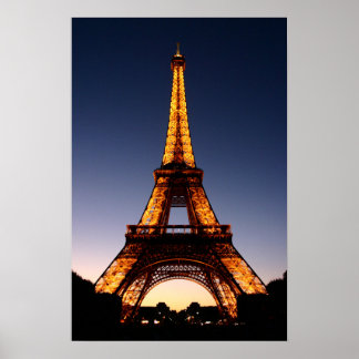 Torre Eiffel na Poster noturna