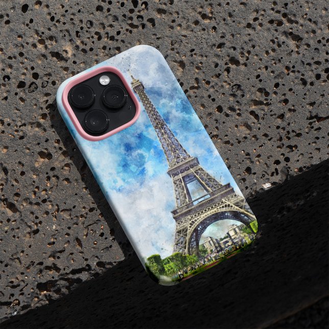 Torre Eiffel Paris França Aquarela (Paris France Eiffel Tower Watercolor. iPhone Case)