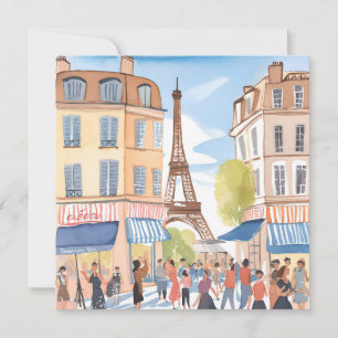 Torre Eiffel Paris França   Cartão Aquarela